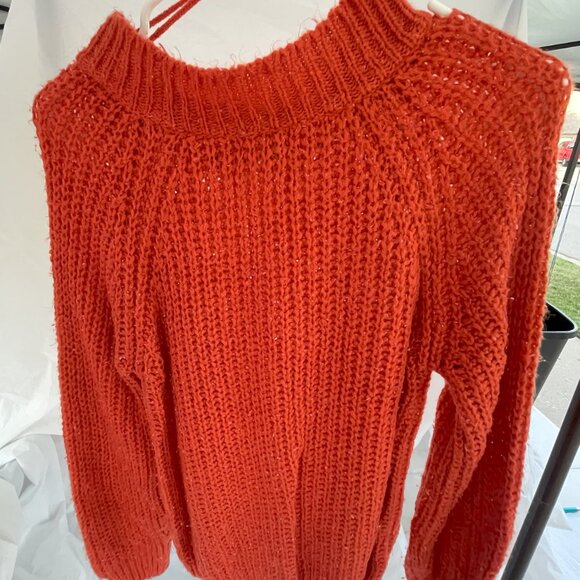 Ladies Orange Knit Sweater by Love by Chesley Size M - Picture 3 of 3